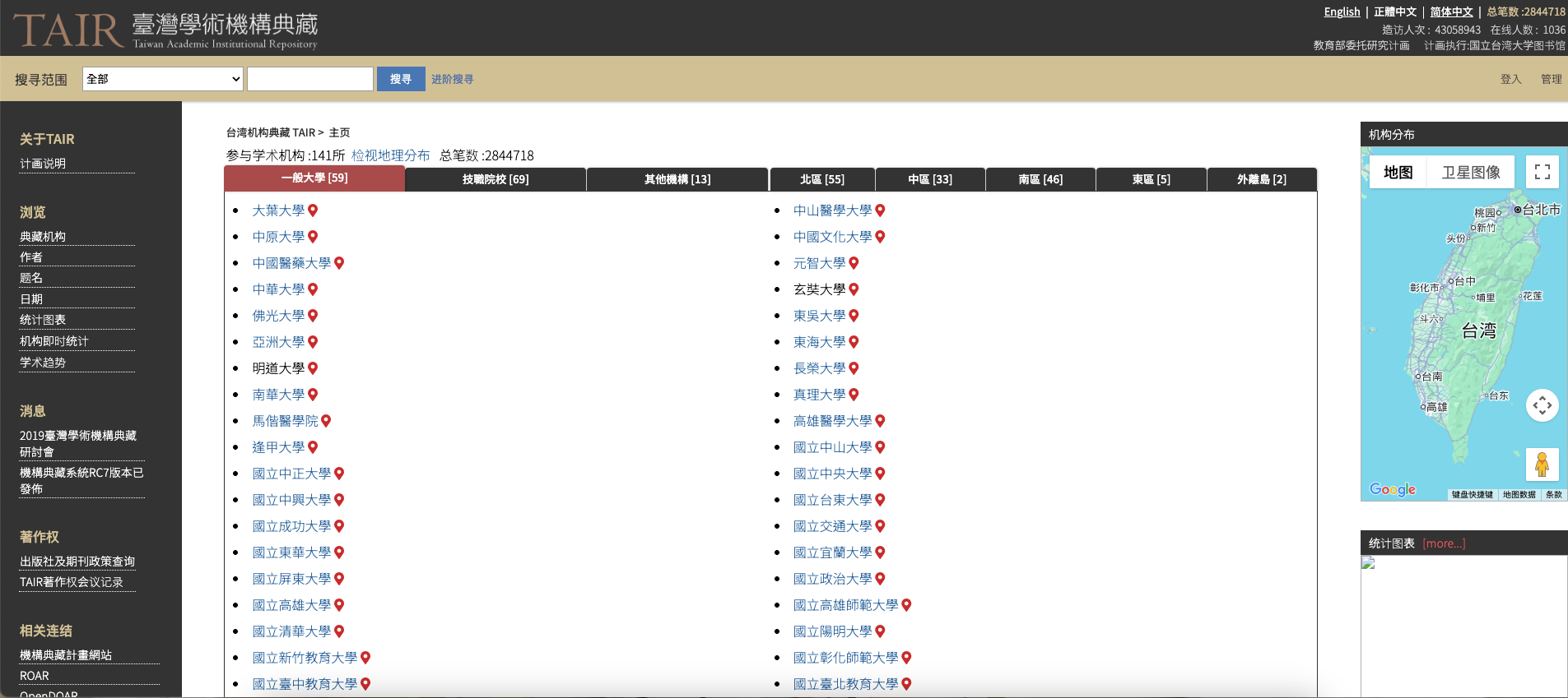 台湾学术机构典藏
