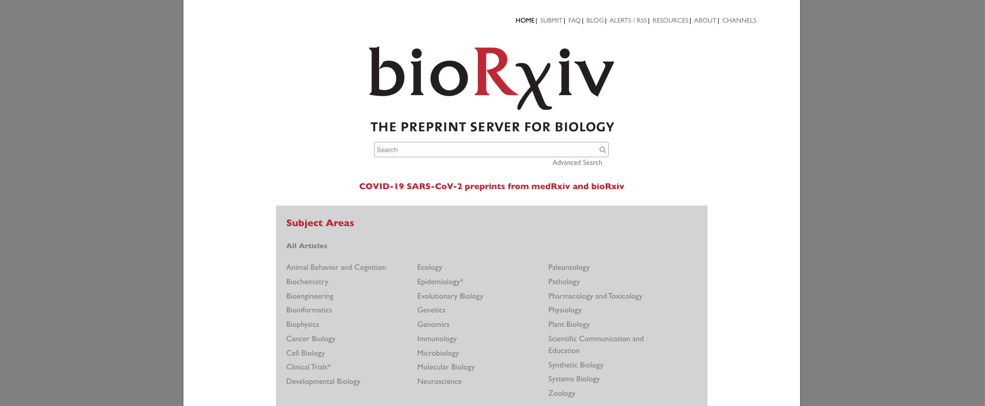 bioRxiv-OA预印本平台